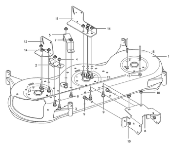 Deck Assembly (Part 1) Diagram and Parts List for 465615X99A 2001 Briggs and Stratton Lawn Tractor